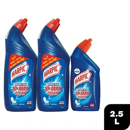 Harpic Power Plus Original Disinfectant Toilet Cleaner 1 L + 1 L (Get 500 ml Free)