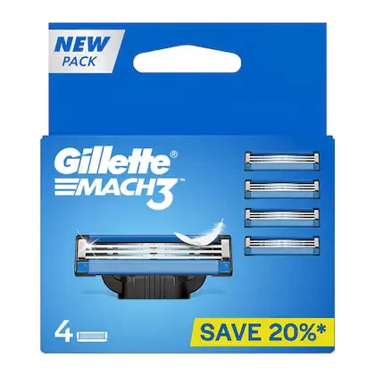 Gillette Mach 3 Manual Shaving Razor Blades - 4s Pack (Cartridge)