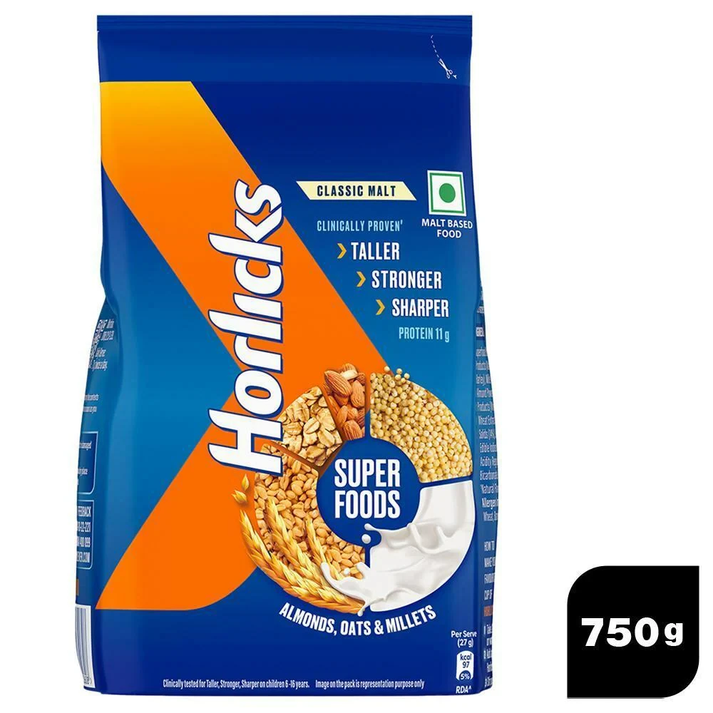 Horlicks Classic Malt Superfoods Nutritional Drink Mix 750 g