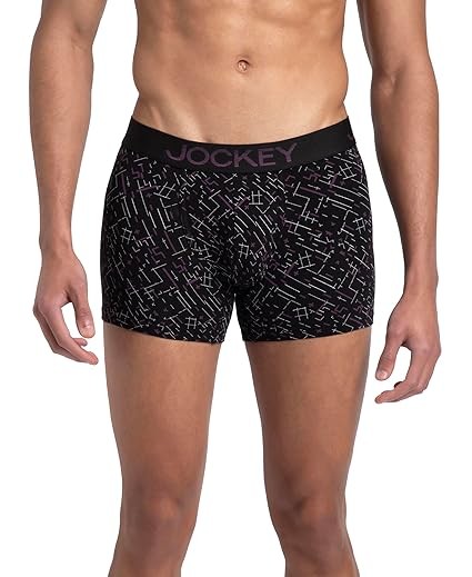 Jockey FP23 Men's Super Combed Cotton Elastane Stretch Printed Trunk with Ultrasoft Waistband