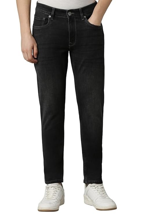 Louis Philippe Men's Slim Fit Stretch Fabric for Comfort Premium wash Aesthetic Authentic Twill and Durable Jeans
