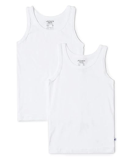 Jockey 3320 Boy's Super Combed Cotton Regular Fit Round Neck Sleeveless Vest (Pack of 2)