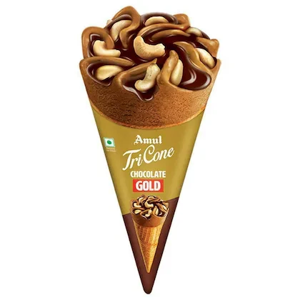 Amul Tricone Crunchy Chocolate Gold Ice Cream 120 ml
