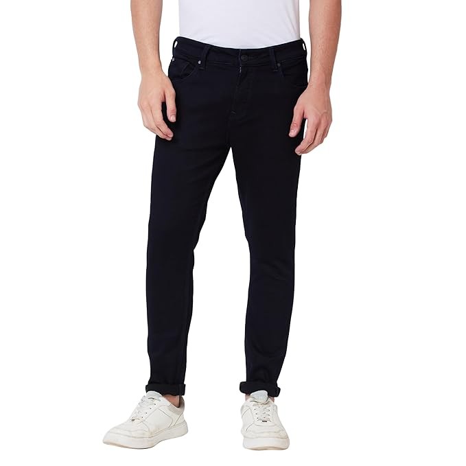Spykar Men's Kano Slim Fit Mid-Rise Jeans (Ankle Length)