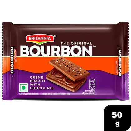 Britannia Bourbon The Original Chocolate Cream Biscuits 50 g