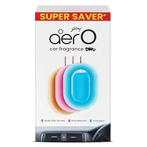 Godrej aer O – Hanging Car Air Freshener – Assorted Pack of 3 (22.5g) | Gel Lasts up to 30 days | Car Accessories