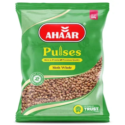 Ahaar Premium Moth Whole / Sabut 500g, (Matki) Unpolished Dal | 100% Vegan and Gluten Free