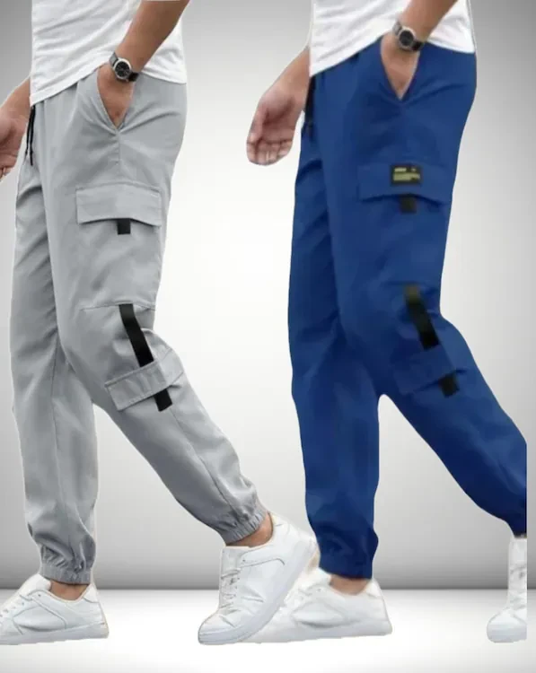 Pack Of 2 || Blue and Grey Track Pants For Men || Latest Collection in mens Track || Stylish Jogger Style Pant For Boys || Combo Offer