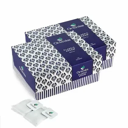 Octavius | Classic Assam Black Tea - 100 Tea bags (Pack Of 2) | Strong Tea | Kadak Chai | 1 Teabag Can Make 2 Cups | English Breakfast Tea | Refreshing | Morning Tea | Everyday Tea | 200 Pieces | Blac