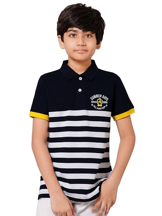 Alan Jones Clothing Boy's Cotton Regular Fit Polo T-Shirt