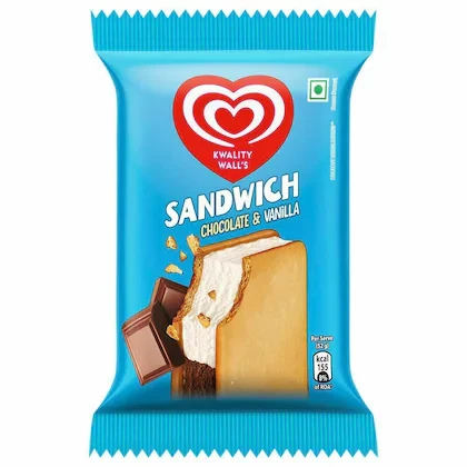 Kwality Wall's Chocolate & Vanilla Sandwich Ice Cream 80 ml