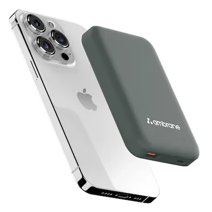Ambrane AeroSync 10000 mAh MagSafe Power Bank 12, 22.5W Wired Output, 15 W Wireless Charging, Strong Magnet, Dual Port USB & Type C, Multi-layer Chipset Protection, LED Indicator, Pocket Size, Cable I
