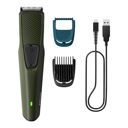 Philips Cordless Beard Trimmer with Dura Power Technology, 30 Min Runtime & 3 Length Settings (BT1230/18) Green
