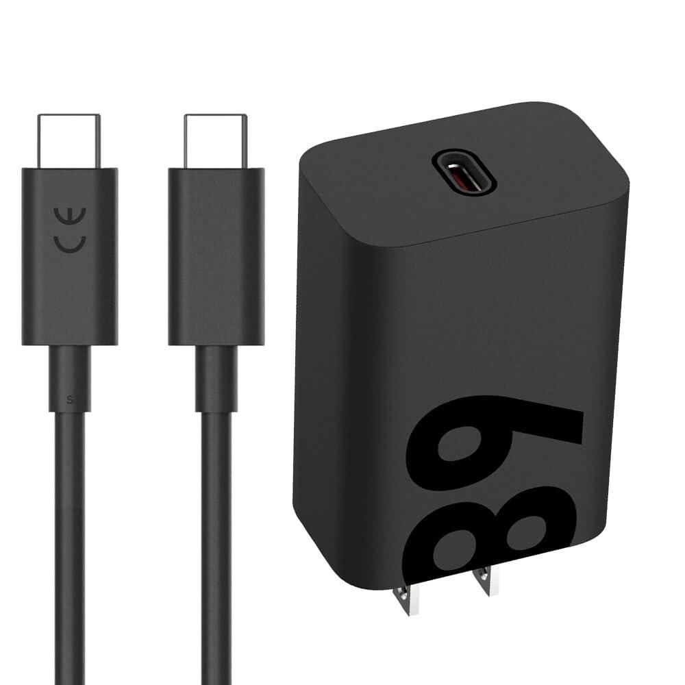 Jaaro Motorola 68W Turbo Power Fast Type C Charger with USB Type C to C Cable for Edge 60 Fusion Edge 50 Fusion