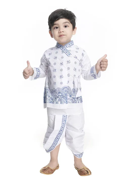 NEW GEN Boys Multicolor Self Design Cotton Single Kurta Sets
