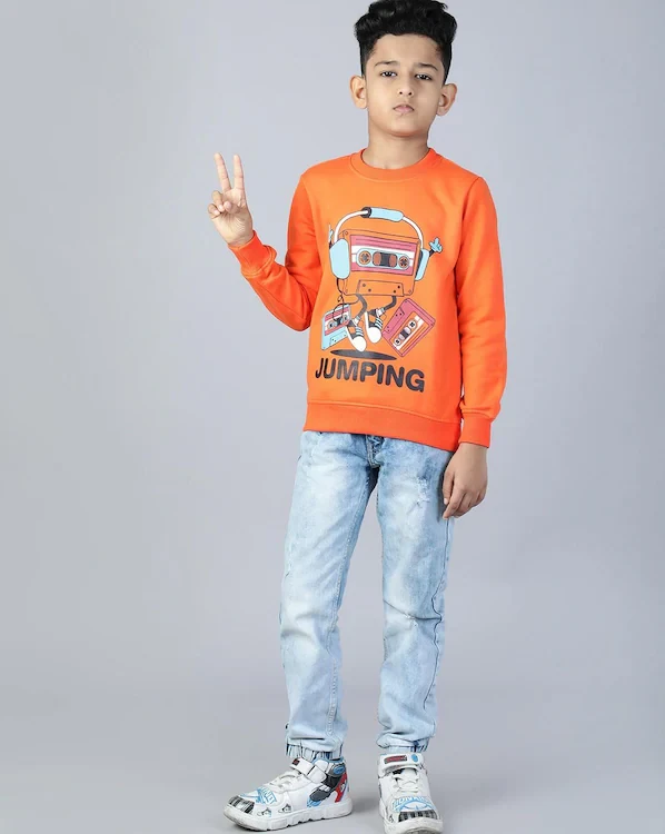 Boys Graphic Print Relaxed Fit Sweatshirt
