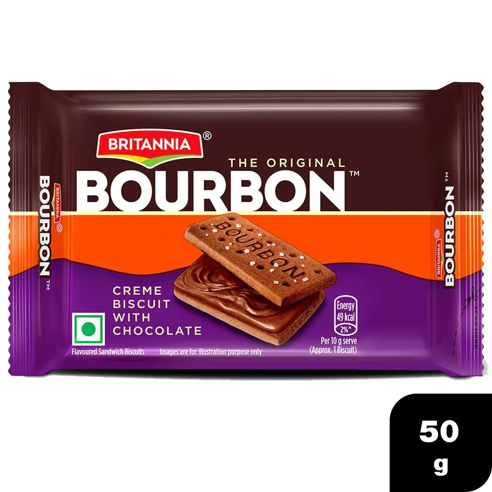 Britannia Bourbon The Original Chocolate Cream Biscuits 50 g