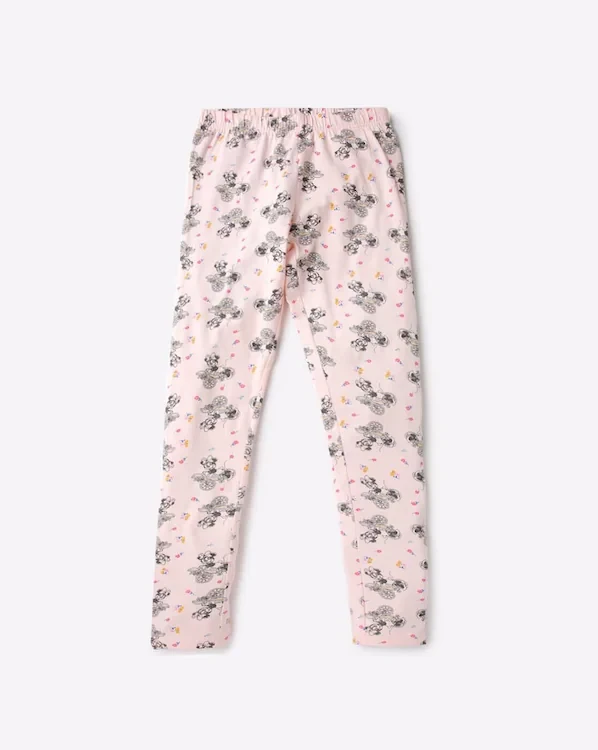 Minnie Mouse Print Leggings with Elasticated Waist