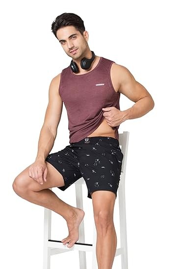 Van Heusen Men Sport Allover Print Boxer Shorts - 100% Combed Cotton - Pack of 1 - Media Pocket, Super Soft