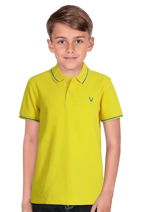 Allen Solly Boy's 100% Cotton Regular Fit Polo Collar Half Seelve T-Shirt