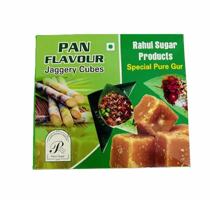 Rahul Sugar Products Special Gur Pan (Betel Leaf) Flavour Jaggery Cubes, 200gm